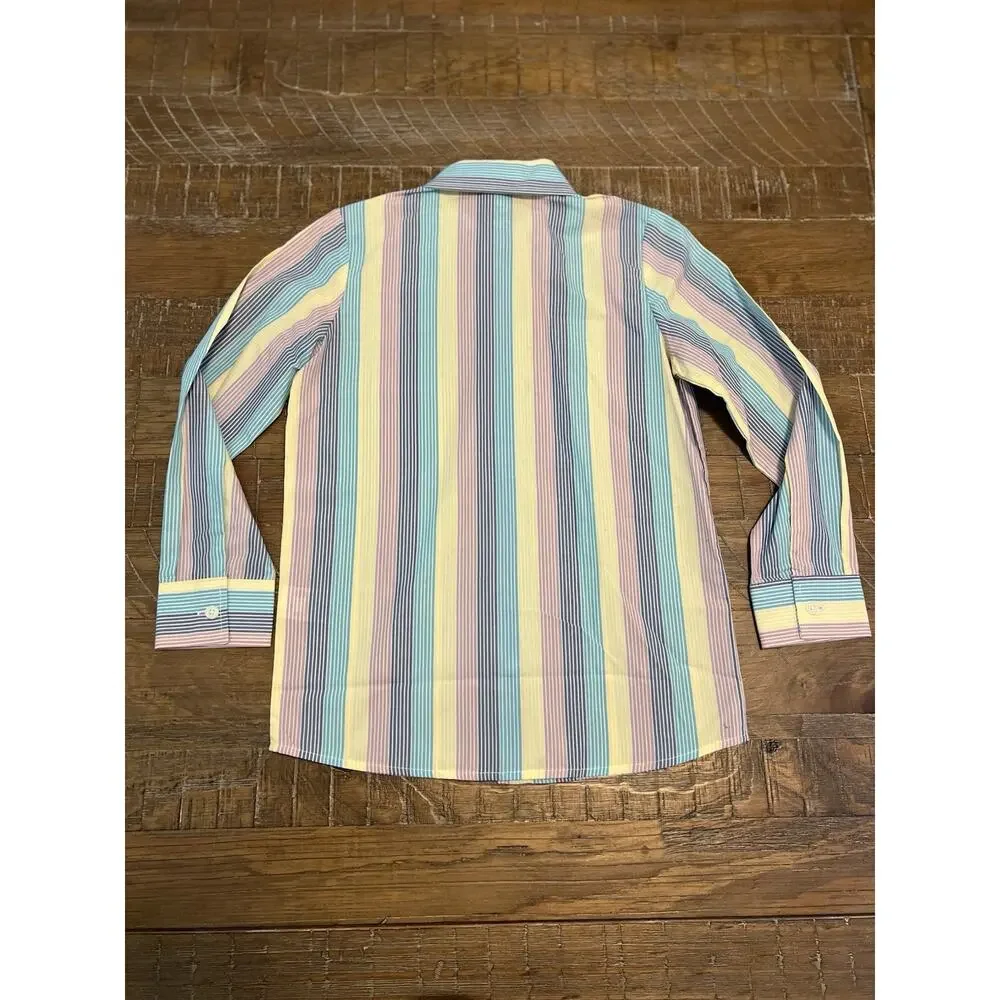 Wonder Nation Boys Button Down Shirt Size 8 Long Sleeve Colorful Dress Shirt